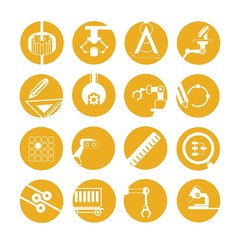 robot icons, industrial automated robot, yellow icons