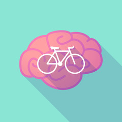 Poster - Long shadow brain with  a bicycle