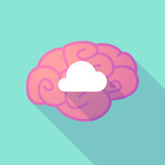 Sticker - Long shadow brain with  a cloud