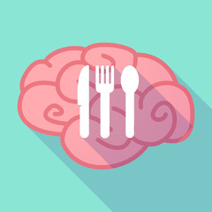 Poster - Long shadow brain with  cutlery