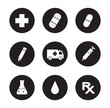 © IMG visuals icons - Medical center black icons set