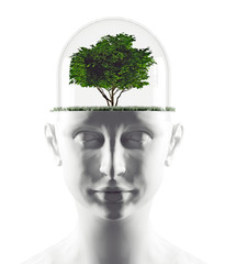 human head with tree