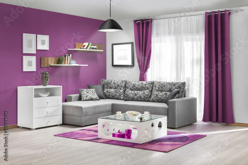Fotografia, Obraz Interior of a modern living room in color