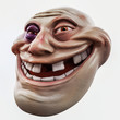 Trollface beaten. Internet troll 3d illustration