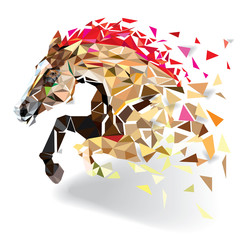 Horse in geometric pattern style. vector eps 10