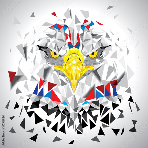 Naklejka na kafelki Low polygon Eagle illustration vector