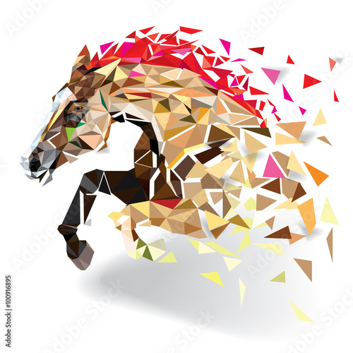 Horse in geometric pattern style. vector eps 10 Poster Mural XXL