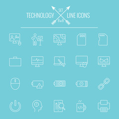 Wall Mural - technology icon set.