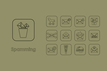 Canvas Print - Set of spamming simple icons