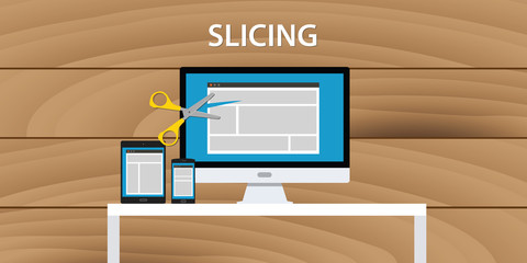 Wall Mural - web website slicing process development application html design
