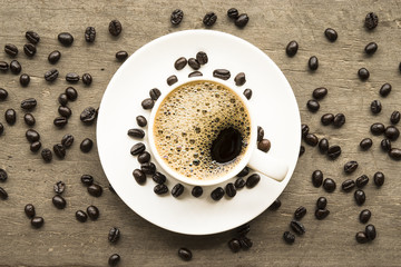 Coffee Cup and Coffee Beans