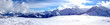 Schneebedeckte Gipfel in den Alpen, Panorama