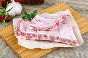 Raw pork ribs