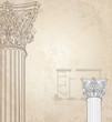 Classic columns seamless background. Roman corinthian column. Il