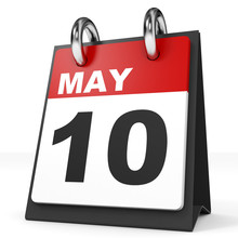 Calendar On White Background. 10 May.