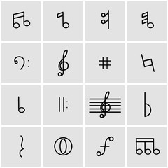 Wall Mural - vector line notes icon set. notes icon object, notes icon picture, notes icon image - stock vector