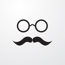 Glasses With Mustache For Web And Mobile.