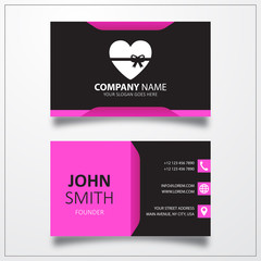 Wall Mural - Heart gift icon. Business card vector template.