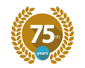 75th years gold circle anniversary logo