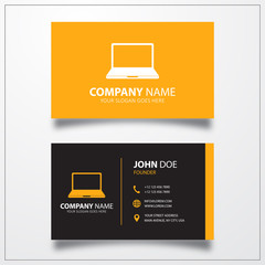 Wall Mural - Laptop sign icon. Business card vector template.