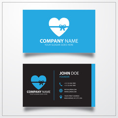 Wall Mural - Heart gift icon. Business card vector template.