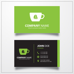 Aufkleber - Coffee cup icon. Business card vector template.