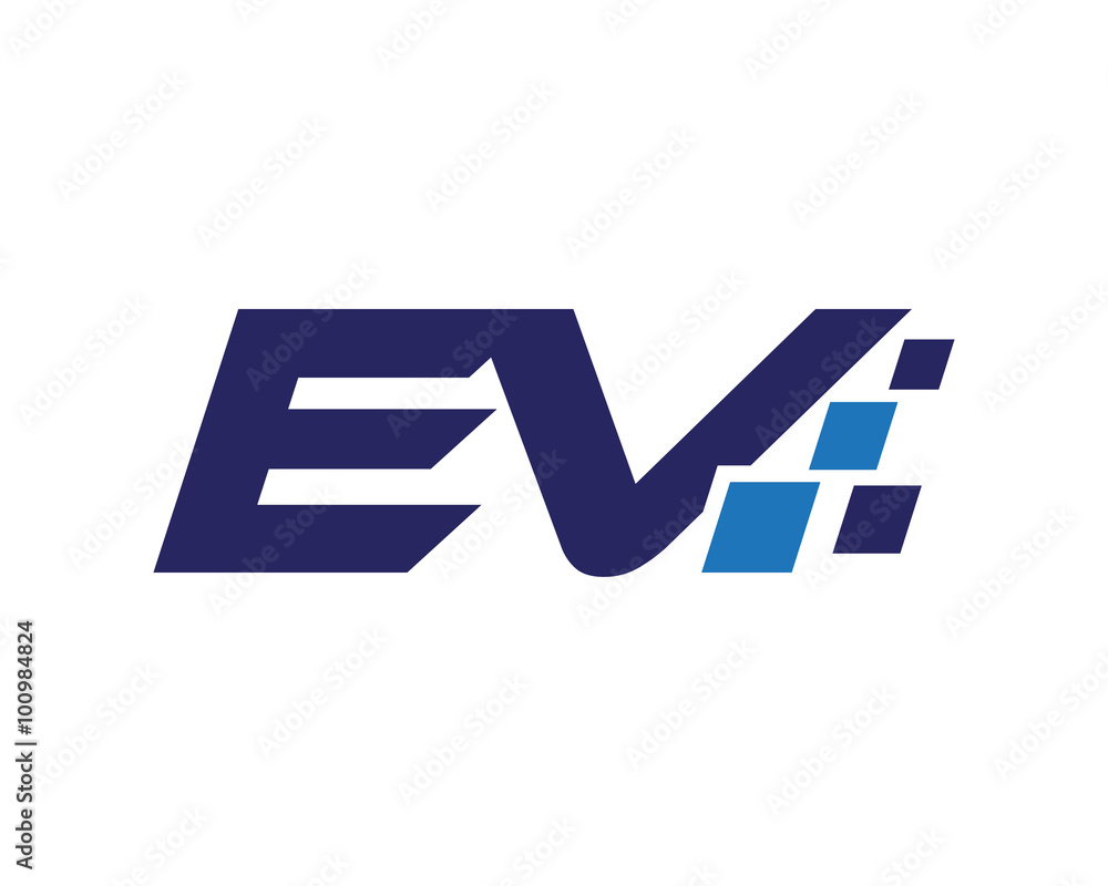 EV digital letter logo Stock Vector | Adobe Stock