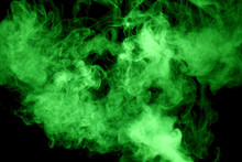 Green Steam On The Black Background