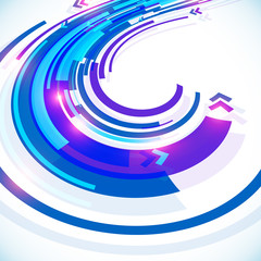 Wall Mural - Blue abstract futuristic curve vector background