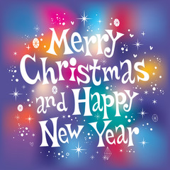 Wall Mural - Merry Christmas and Happy New Year