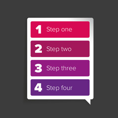 Wall Mural - One two three four steps progress bar label