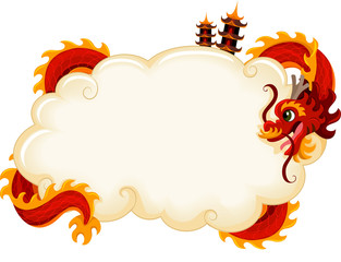 Canvas Print - Chinese Dragon Cloud Frame