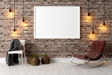 Wall Mural - Modern bright interior . 3D render