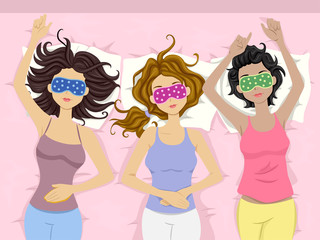 Wall Mural - Eye Mask Girls