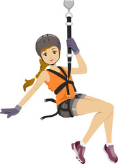 Sticker - Ziplining Girl