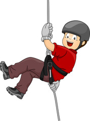 Canvas Print - Rappelling Boy