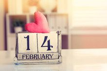 Valentines Day With Wooden Block Calendar