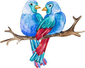 Naklejka na meble Watercolor Love Birds
