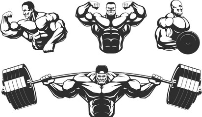 silhouettes athletes bodybuilding