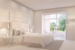 Weißes Schlafzimmer mit Doppelbett