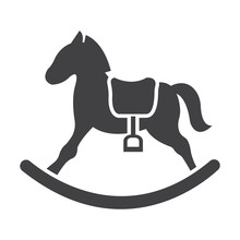 Rocking Horse Black Simple Icon On White Background For Web