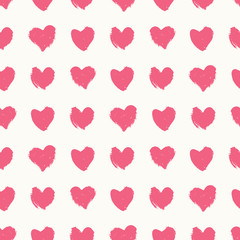 Poster - Hand Painted Hearts Pattern