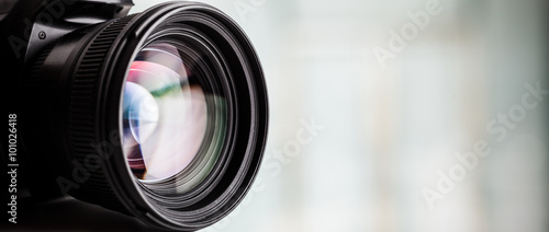 Fotografía Close-up of a digital camera. Large copyspace