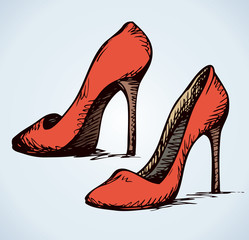 Women's shoes. Vector drawing