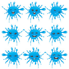 Sticker - Cheerful water splash on a white background