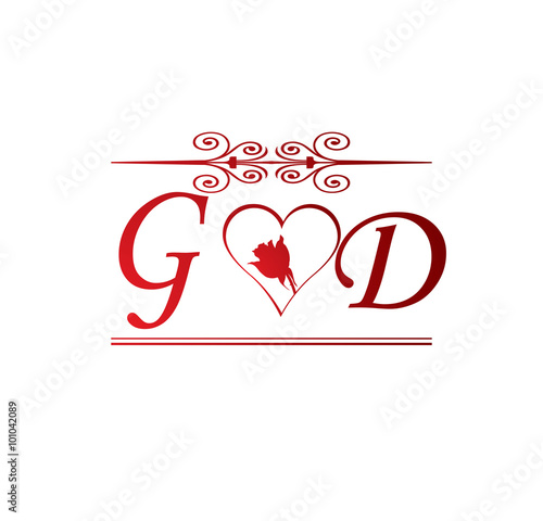 Gd Love Initial With Red Heart And Rose Stock Vector Adobe Stock Gd Love Initial With Red Heart And Rose Stock Vector Adobe Stock