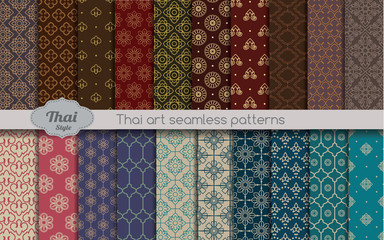 Wall Mural - vector damask seamless pattern background. thai style seamless pattern, pattern swatches included fo