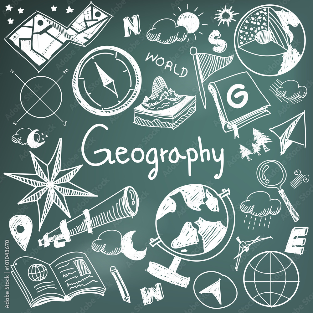 Photo Art Print Geography Geology Education Subject Doodle Icon