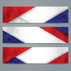 Wall Mural - Collection banner design, France flag colors background, vector illustration.