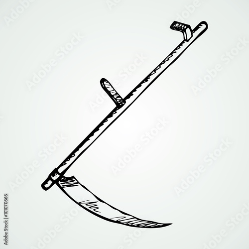 Fotomural Iron scythe. Vector drawing